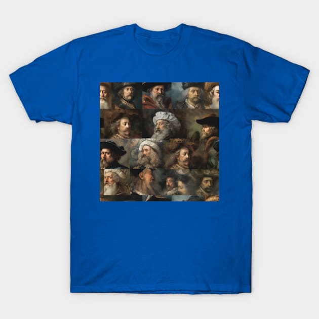 Rembrandt Paintings Mashup T-Shirt by Grassroots Green